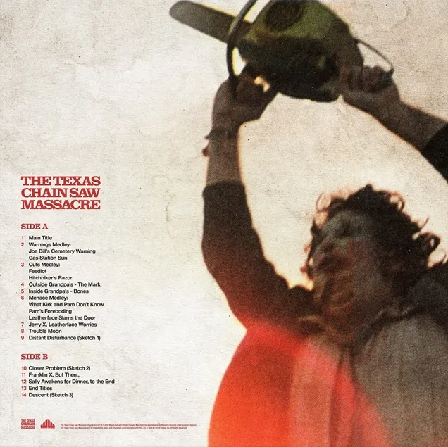 The Texas Chain Saw Massacre soundtrack contraportada