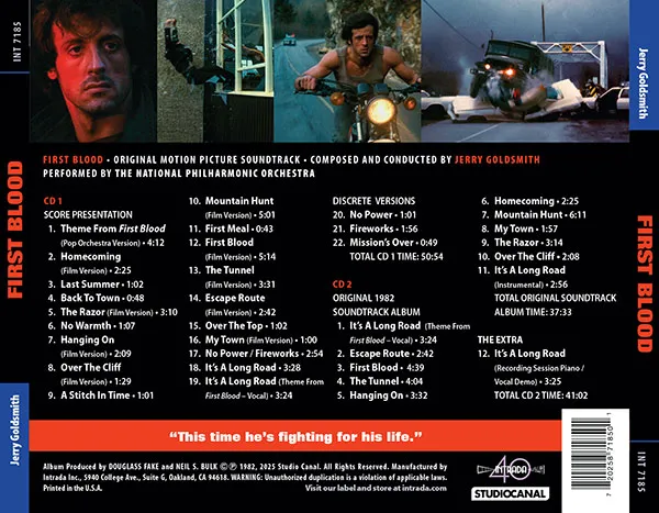 First Blood Soundtrack Jerry Goldsmith back