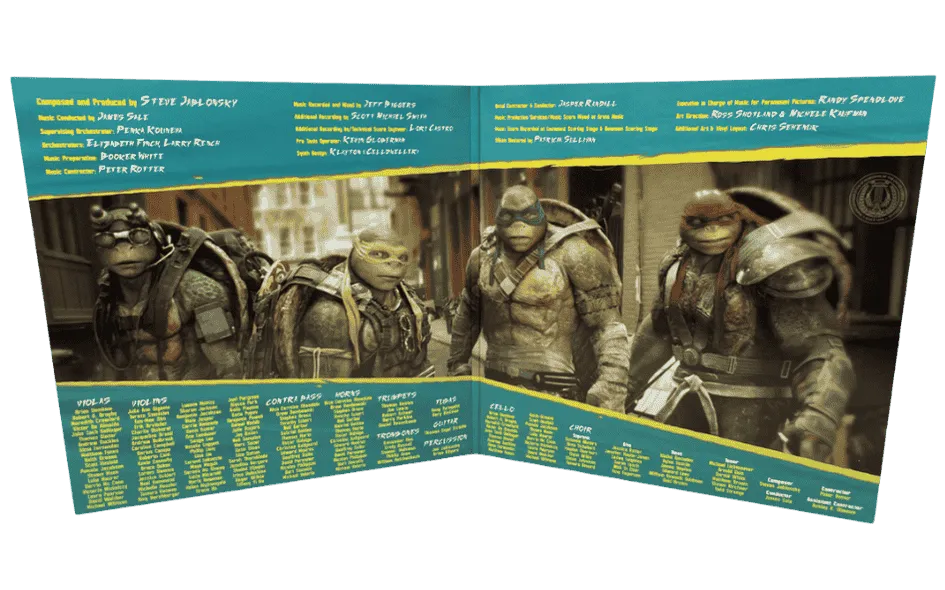 Teenage Mutant Ninja Turtles Out of the Shadows soundtrack interior