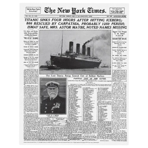 Titanic soundttrack newspaper