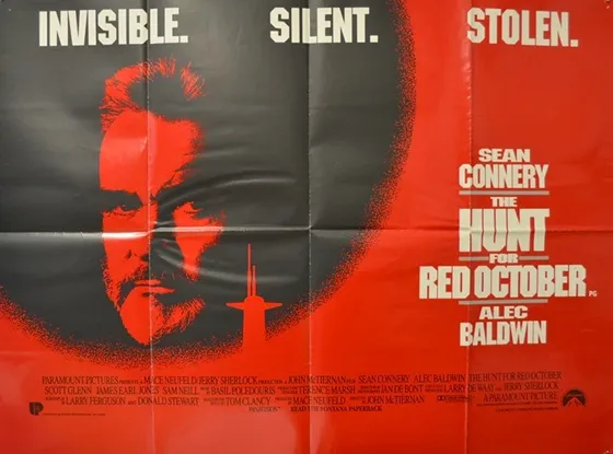 The Hunt for Red October movie poster uk