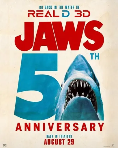 JAWS 50TH ANNIVERSARY 3d movie poster