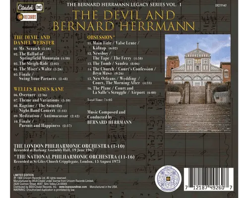 THE BERNARD HERRMANN LEGACY SERIES VOL. 1 THE DEVIL AND BERNARD HERRMANN back
