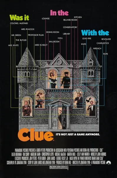 CLUE THE MOVIE movie poster us