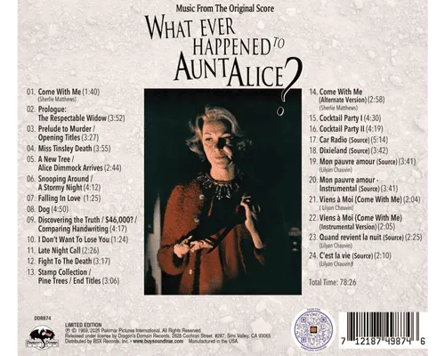 WHAT EVER HAPPENED TO AUNT ALICE soundtrack back