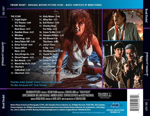 Fright Night soundtrack back