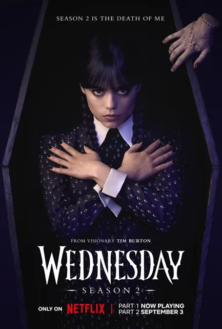 WEDNESDAY SEASON 2 tim burton poster