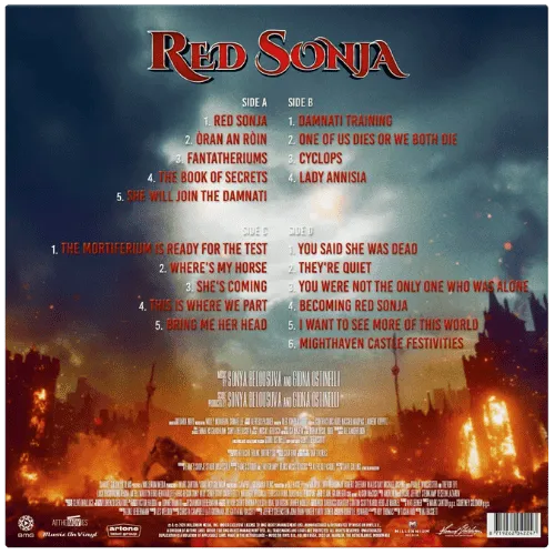 Red Sonja vinyl soundtrack back