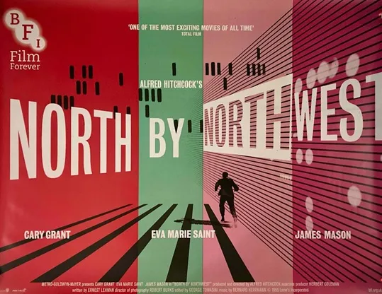 North by Northwest movie poster quad