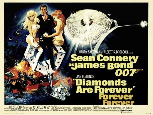 DIAMONDS ARE FOREVER quad poster
