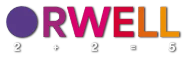 Orwell 2+2=5 logo title
