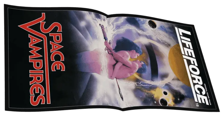 Lifeforce vinyl soundtrack interior encarte