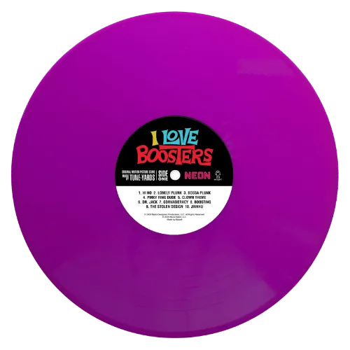 I Love Boosters soundtrack neon purple vinyl