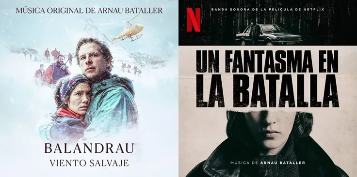 Portadas de las bandas sonoras de Arnau Bataller, Balandrau y Un fantasma en la batalla