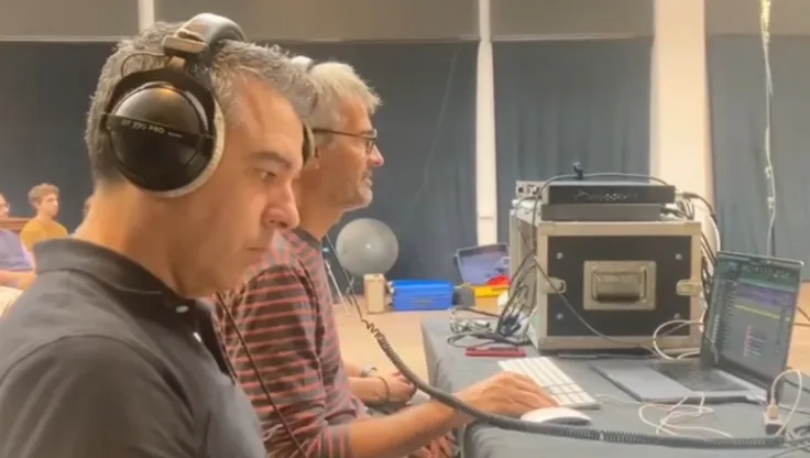 Arnau Bataller grabando la banda sonora de Balandrau