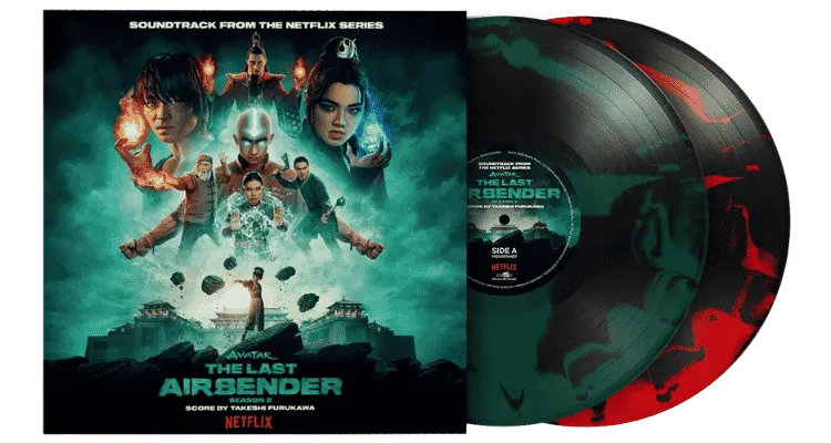 Avatar The Last Airbender Season 2 soundtrack green black and red black swirl vinyl edition