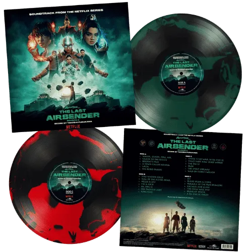 Avatar The Last Airbender Season 2 soundtrack green black and red black swirl vinyl