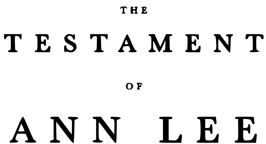 The Testament of Ann Lee logo title