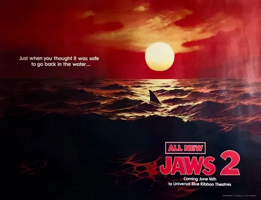 Jaws 2 quad movie poster