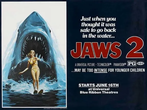 Jaws 2 quad poster